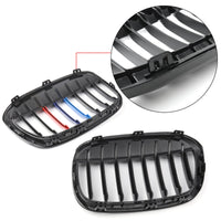 Paire Grilles Calandre Avant BMW X1 F48 F49 2016+ Noir Brillant - vue de trois-quarts - Becquet Voiture