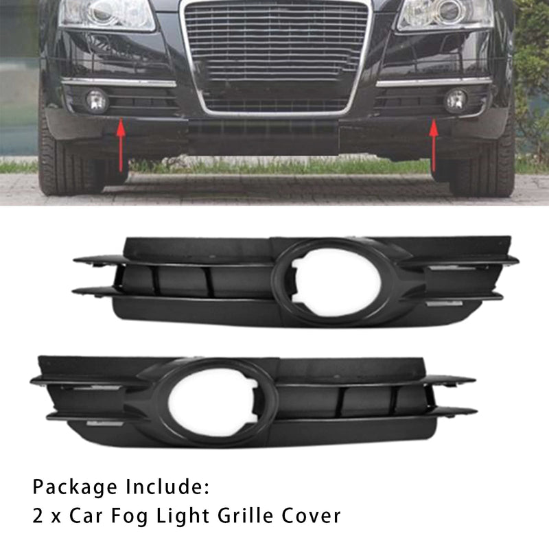 Paire Grilles Phares Antibrouillard Audi A6 C6 2005-2008 - installé sur véhicule - Becquet Voiture