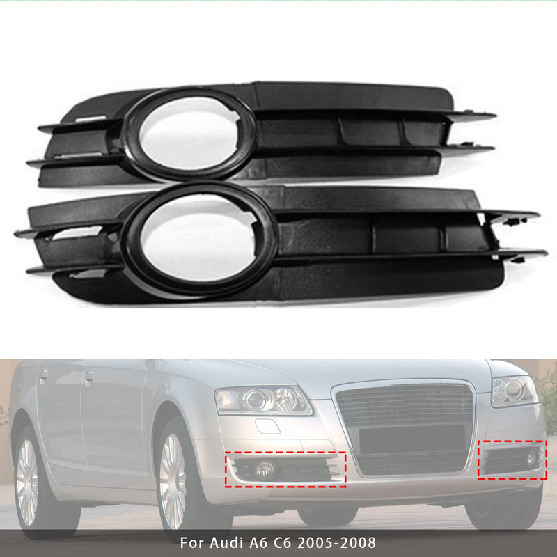 Paire Grilles Phares Antibrouillard Audi A6 C6 2005-2008 - packshot studio - Becquet Voiture
