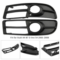 Paire Grilles Protection Phares Antibrouillard Audi A4 B7 S-Line 2005-2008 - vue de trois-quarts - Becquet Voiture