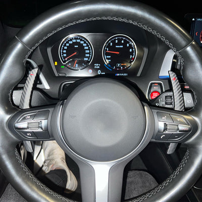 Palette au volant carbone BMW M2 competition - Garantie 1 an - vue de face - Becquet Voiture
