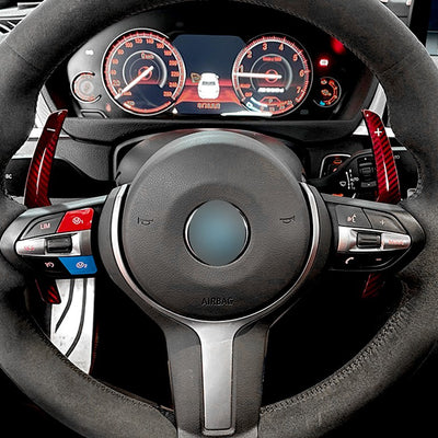 Palette au volant carbone BMW M2 competition - Garantie 1 an - vue de profil - Becquet Voiture