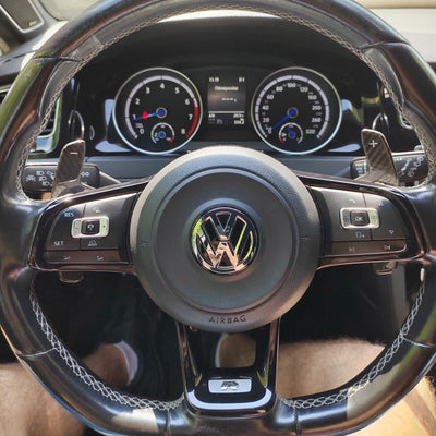 Palette au volant Carbone Golf 7 R, GTD, GTI, Polo, Scirocco - vue arrière - Becquet Voiture