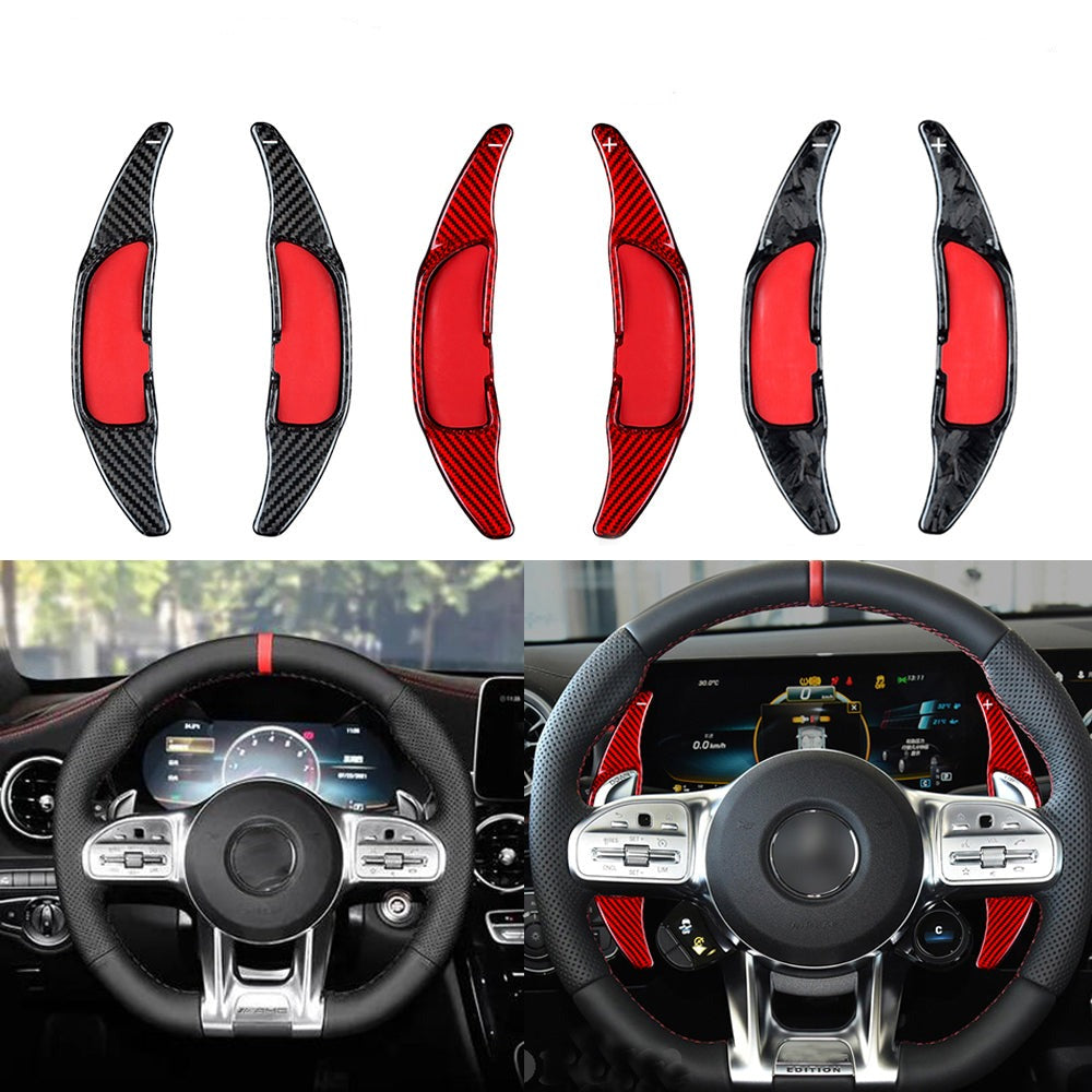 Palette au volant Mercedes Benz Carbone (2014-2019) - vue de face - Becquet Voiture