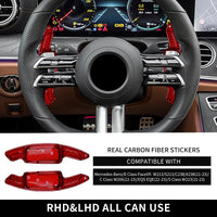 Palette au volant Mercedes Classe C S E EQS EQE (2021-2024) fibre de carbone - vue de trois-quarts - Becquet Voiture