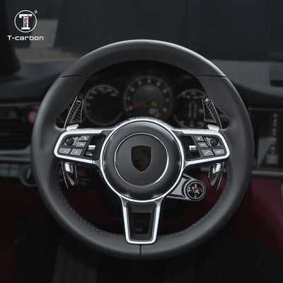 Palette au Volant Porsche Extension Carbone - installé sur véhicule - Becquet Voiture