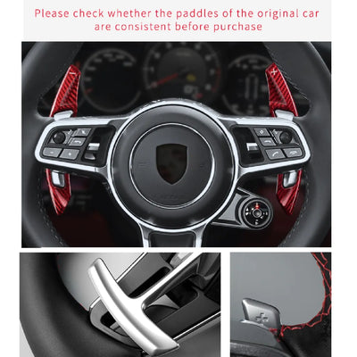 Palette au Volant Porsche Extension Carbone - vue arrière - Becquet Voiture