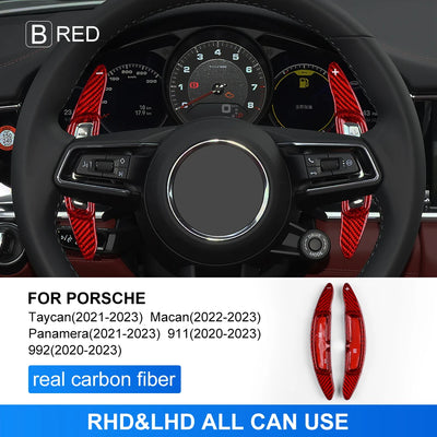 Palette au Volant Porsche Fibre de Carbone - détail du montage - Becquet Voiture