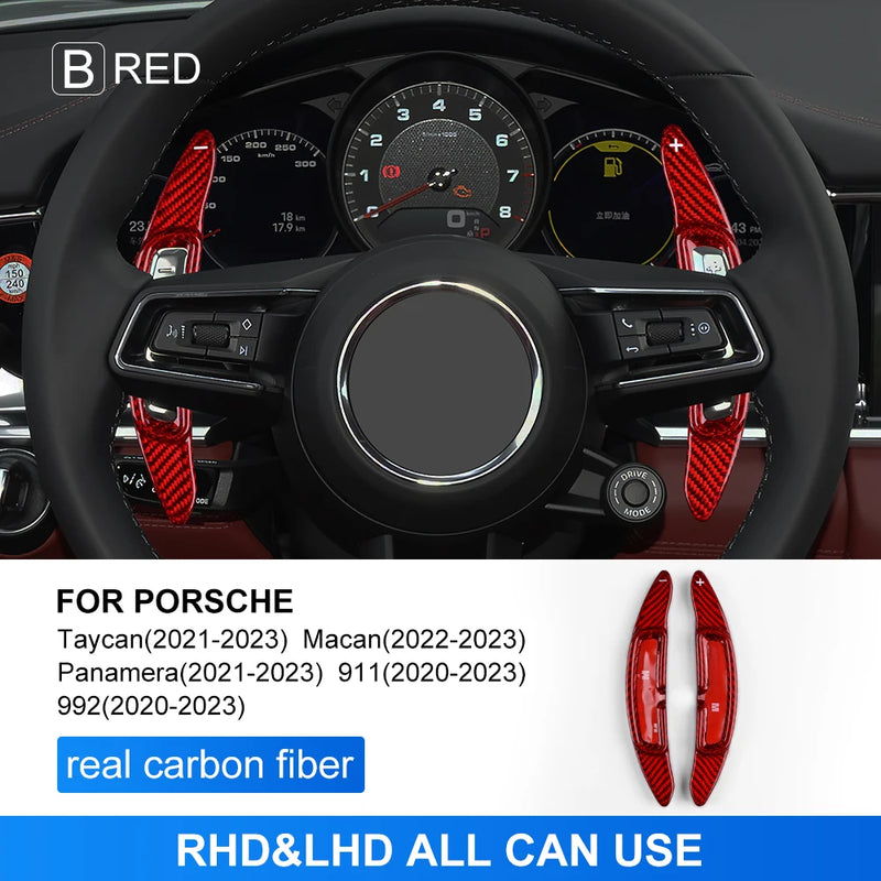 Palette au Volant Porsche Fibre de Carbone - détail du montage - Becquet Voiture