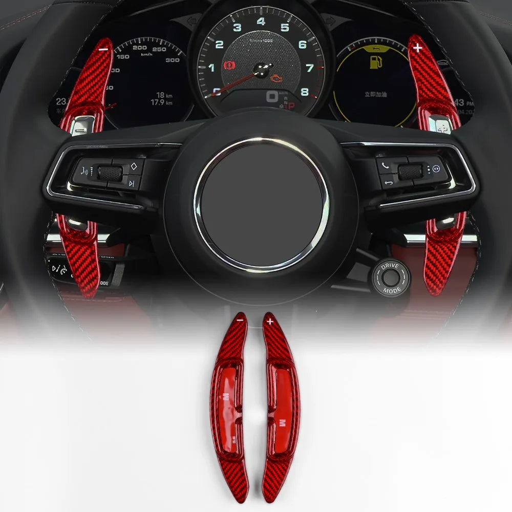 Palette au Volant Porsche Fibre de Carbone - vue de face - Becquet Voiture