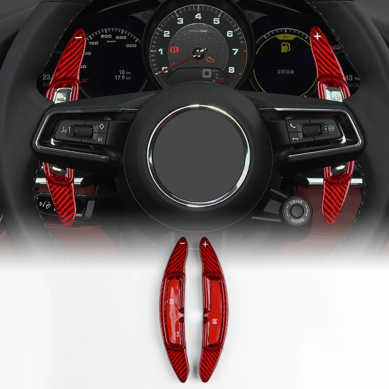 Palette au Volant Porsche Fibre de Carbone - vue de face - Becquet Voiture