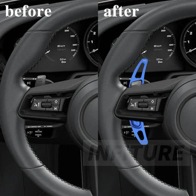 Palette au Volant Porsche Macan 911 2014-2019 - vue de trois-quarts - Becquet Voiture