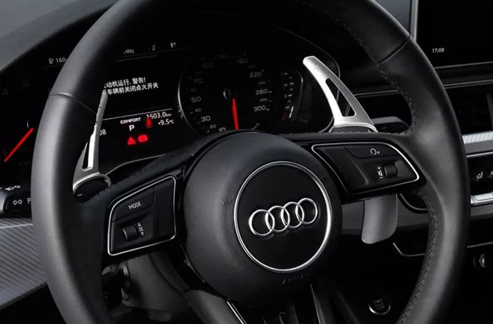 Palettes au Volant Aluminium Audi Q2 2017 à 2024 - vue de face - Becquet Voiture