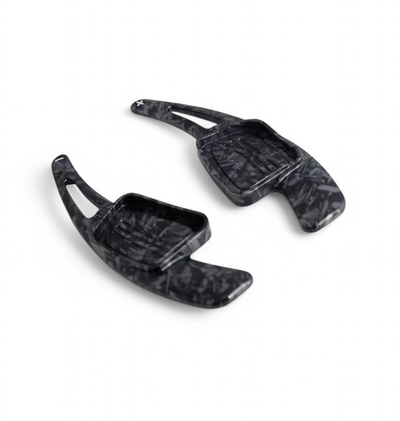 Palettes au volant aluminium chrome Audi A3 S3 8V 2012-2023 - vue de dessus 2 - Becquet Voiture