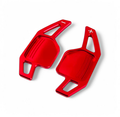 Palettes au volant aluminium chrome Audi A3 S3 8V 2012-2023 - vue de trois-quarts 3 - Becquet Voiture