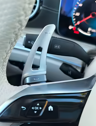 Palettes au volant aluminium Mercedes Classe C W206 2021-2024 - vue arrière - Becquet Voiture