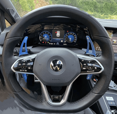 Palettes au volant aluminium VW Tiguan II 2017-2020 - vue rapprochée - Becquet Voiture