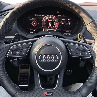 Palettes Volant Audi Style Urus Aluminium Carbone - vue de profil 2 - Becquet Voiture