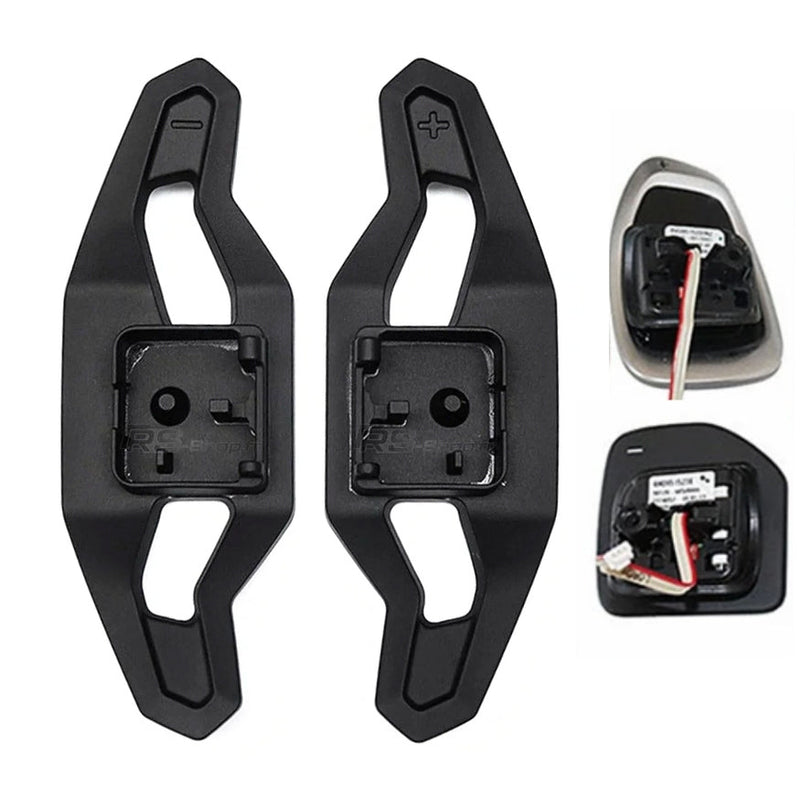 Palettes Volant Audi Style Urus Aluminium Carbone - vue de trois-quarts - Becquet Voiture