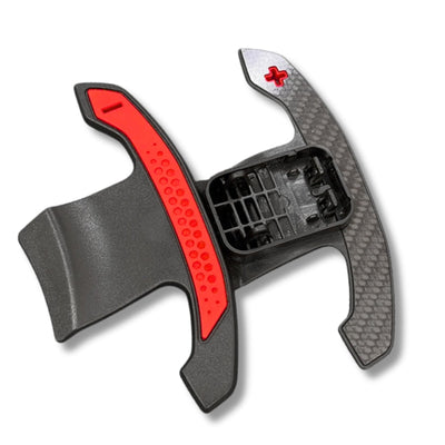 Palettes Volant BMW F80 Carbone Bleu Rouge - vue arrière - Becquet Voiture