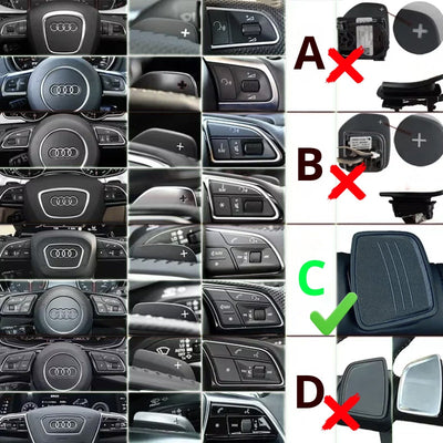 Palettes Volant Extension Audi B9 Imitation Carbone - en situation - Becquet Voiture