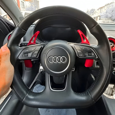 Palettes Volant Extension Audi B9 Imitation Carbone - vue arrière - Becquet Voiture