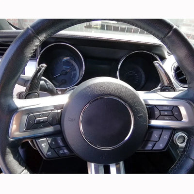 Palettes Volant Ford Mustang 2015-2019 Aluminium Carbone - installé sur véhicule - Becquet Voiture