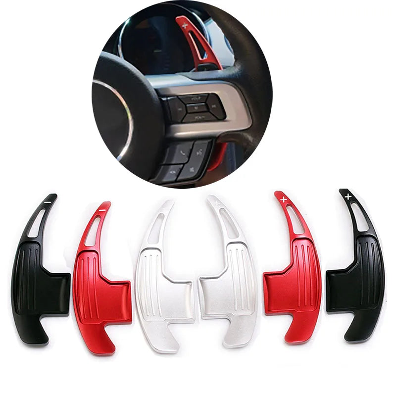 Palettes Volant Ford Mustang 2015-2019 Aluminium Carbone - vue de face - Becquet Voiture