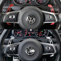 Palettes Volant VW Golf 7 Alu Noir Rouge Bleu - vue arrière - Becquet Voiture
