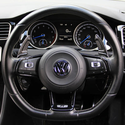 Palettes Volant VW Golf 7 Carbone Véritable - vue de profil - Becquet Voiture