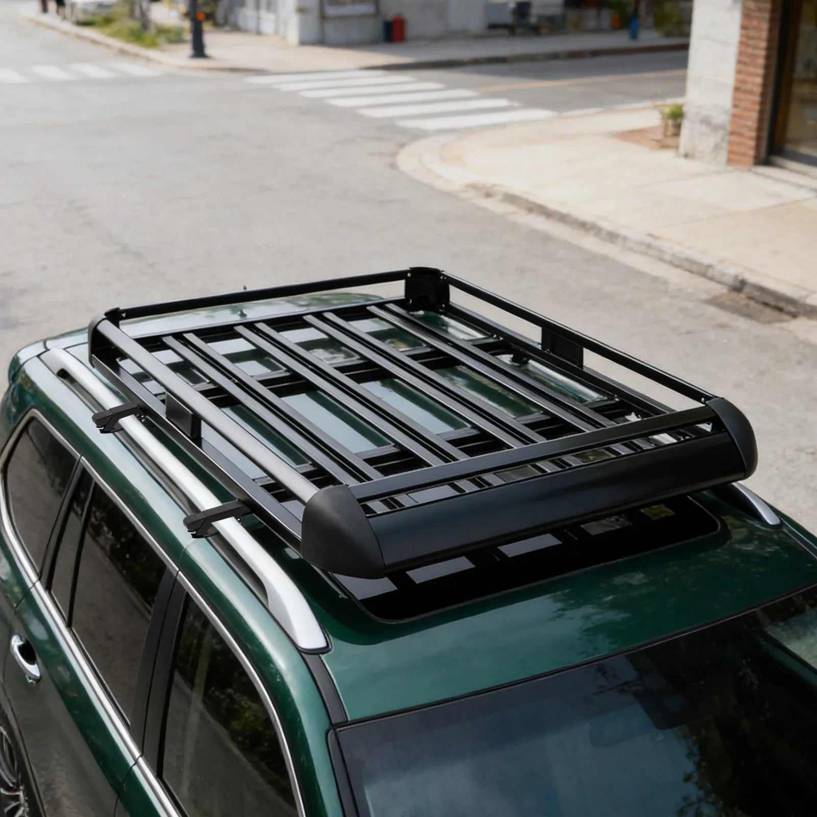 Panier de Toit Universel Aluminium SUV Charge 150 kg - vue de face - Becquet Voiture