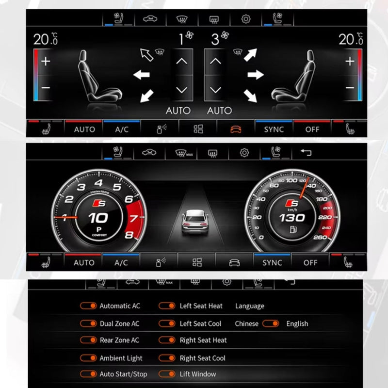 6.9-Inch Digital Climate Control Panel for VW Golf 6 7 Passat - three-quarter view - Becquet Voiture