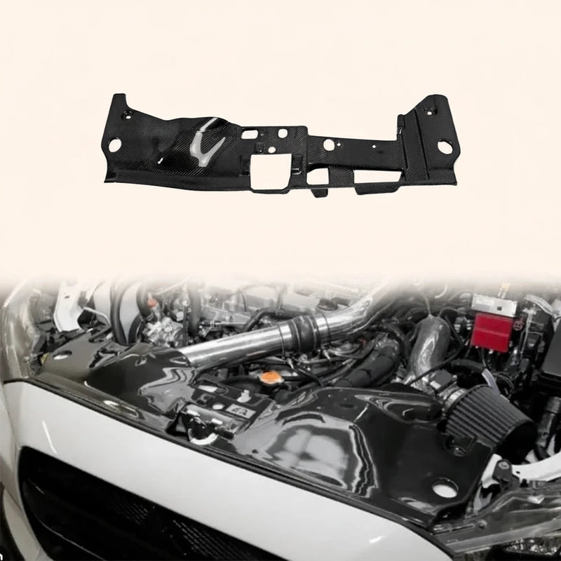 Panneau de Refroidissement Carbone Mitsubishi Evo X 2007-2016 - vue de face - Becquet Voiture