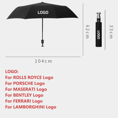 Parapluie Voiture Logo Rolls Royce Porsche Ferrari Lamborghini - vue de profil - Becquet Voiture
