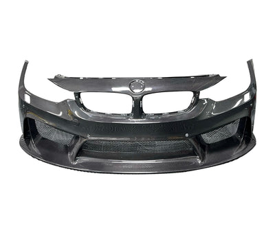 Pare-chocs Avant 3D Fibre Carbone BMW F80 F82 - vue de face - Becquet Voiture