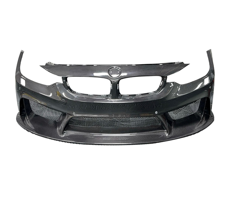Pare-chocs Avant 3D Fibre Carbone BMW F80 F82 - vue de face - Becquet Voiture