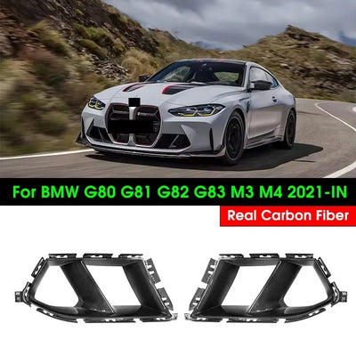 Pare-Chocs Avant Canards Carbone BMW M3 M4 G80 G82 - détail du montage - Becquet Voiture