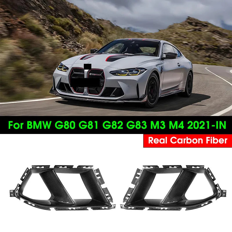 Pare-Chocs Avant Canards Carbone BMW M3 M4 G80 G82 - vue de face - Becquet Voiture