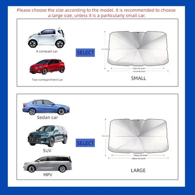 Pare-Soleil Voiture pour Pare-Brise Avant Isolation Thermique - installé sur véhicule - Becquet Voiture