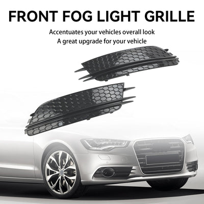 Parement Avant Bas Grille Foglight Noir Audi A6 C7 Pré-Facelift - installé sur véhicule - Becquet Voiture