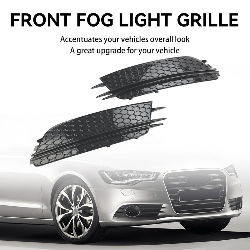 Parement Avant Bas Grille Foglight Noir Audi A6 C7 Pré-Facelift - installé sur véhicule - Becquet Voiture