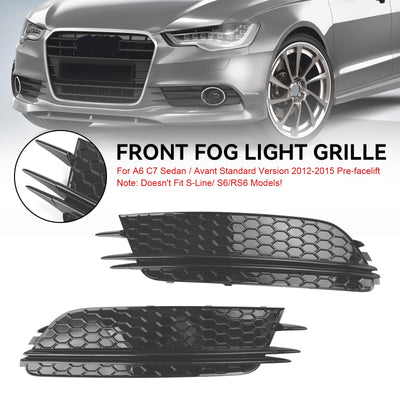 Parement Avant Bas Grille Foglight Noir Audi A6 C7 Pré-Facelift - vue arrière - Becquet Voiture
