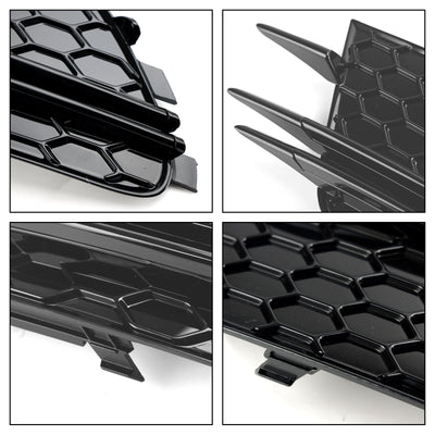 Parement Avant Bas Grille Foglight Noir Audi A6 C7 Pré-Facelift - vue de profil 2 - Becquet Voiture