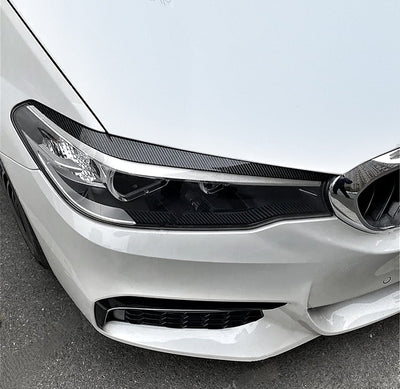 Paupières De Phares Avant BMW Série 5 G30 2018-2023 Noir - installé sur véhicule - Becquet Voiture