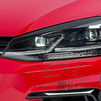 Scheinwerferblenden VW Golf 7 GTI R Style Schwarz glänzend - am Fahrzeug montiert - Becquet Voiture