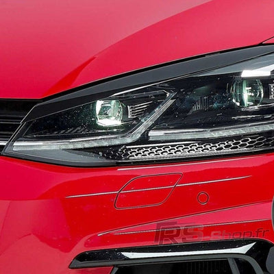 Paupières Phares VW Golf 7 GTI R Style Noir Brillant - installé sur véhicule - Becquet Voiture