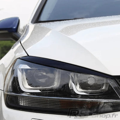 Paupières Phares VW Golf 7 GTI R Style Noir Brillant - vue de profil - Becquet Voiture