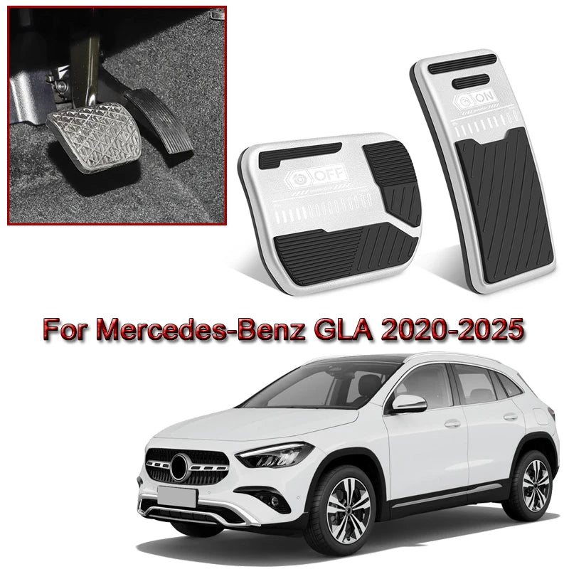 Pédales Alu Mercedes GLA GLB GLC GLE GLS - vue de face - Becquet Voiture