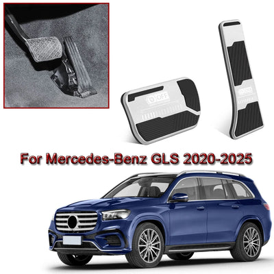 Pédales Alu Mercedes GLA GLB GLC GLE GLS - vue rapprochée - Becquet Voiture