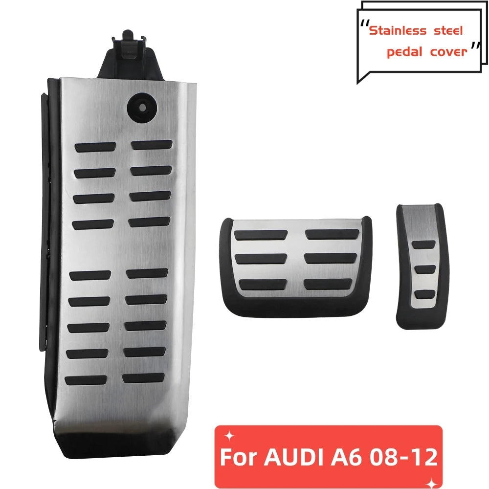 Pédales Aluminium Audi A6 C6 4F S6 2008-2012 (Boîte Auto) - vue de face - Becquet Voiture